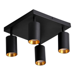 Stropná lampa 4-bodová čierno-zlatá MARIBEL IV