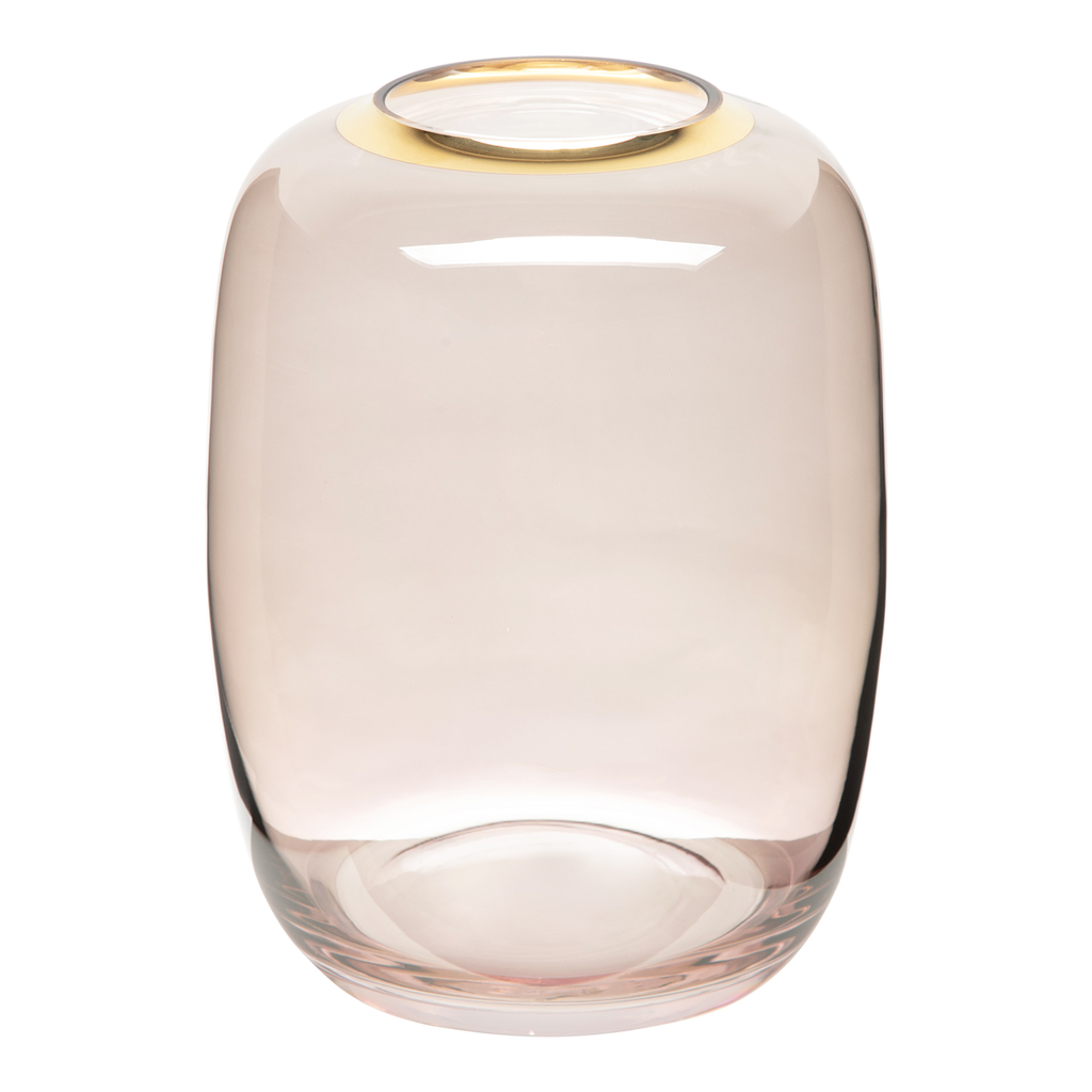 Hnedá okrúhla sklenená váza LISTER 29 cm