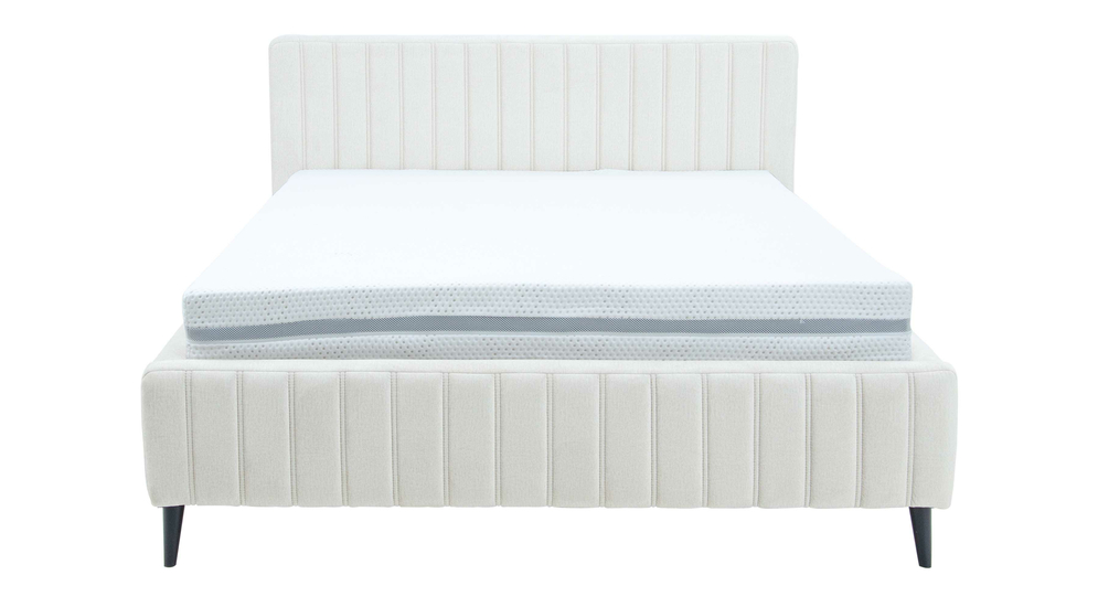 Čalúnená posteľ s výklopným roštom, krémová, MAGGIE FULL 160x200 cm