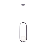 Závesná lampa PARVA guľa čierna