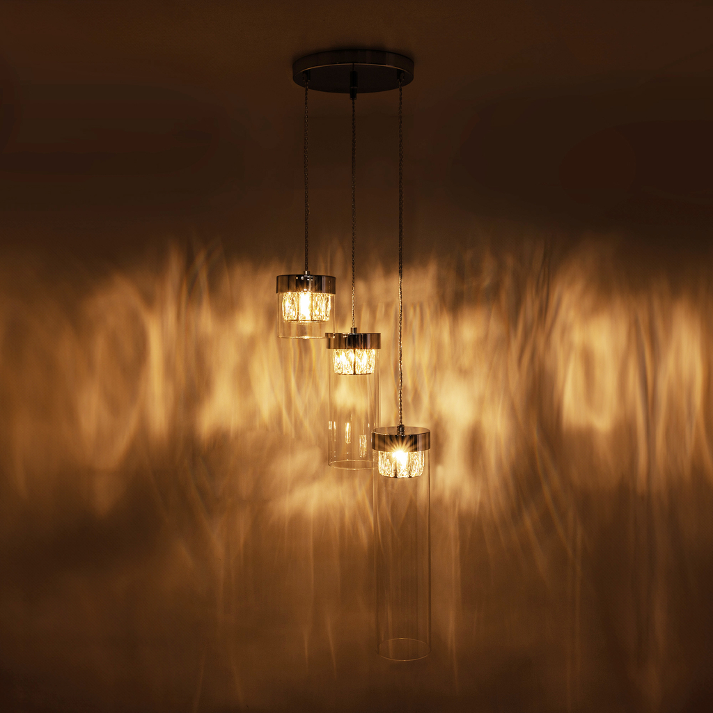 Závesné svietidlo strieborné GEM 3xG9