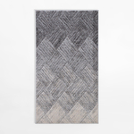 Koberec s geometrickým vzorom KERY, sivo-krémový, 80x150 cm