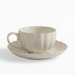 Porcelánová šálka s podšálkou ZLATÝ OKRAJ 220 ml