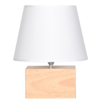 Bambusová stolná lampa s bielym tienidlom 25,5 cm