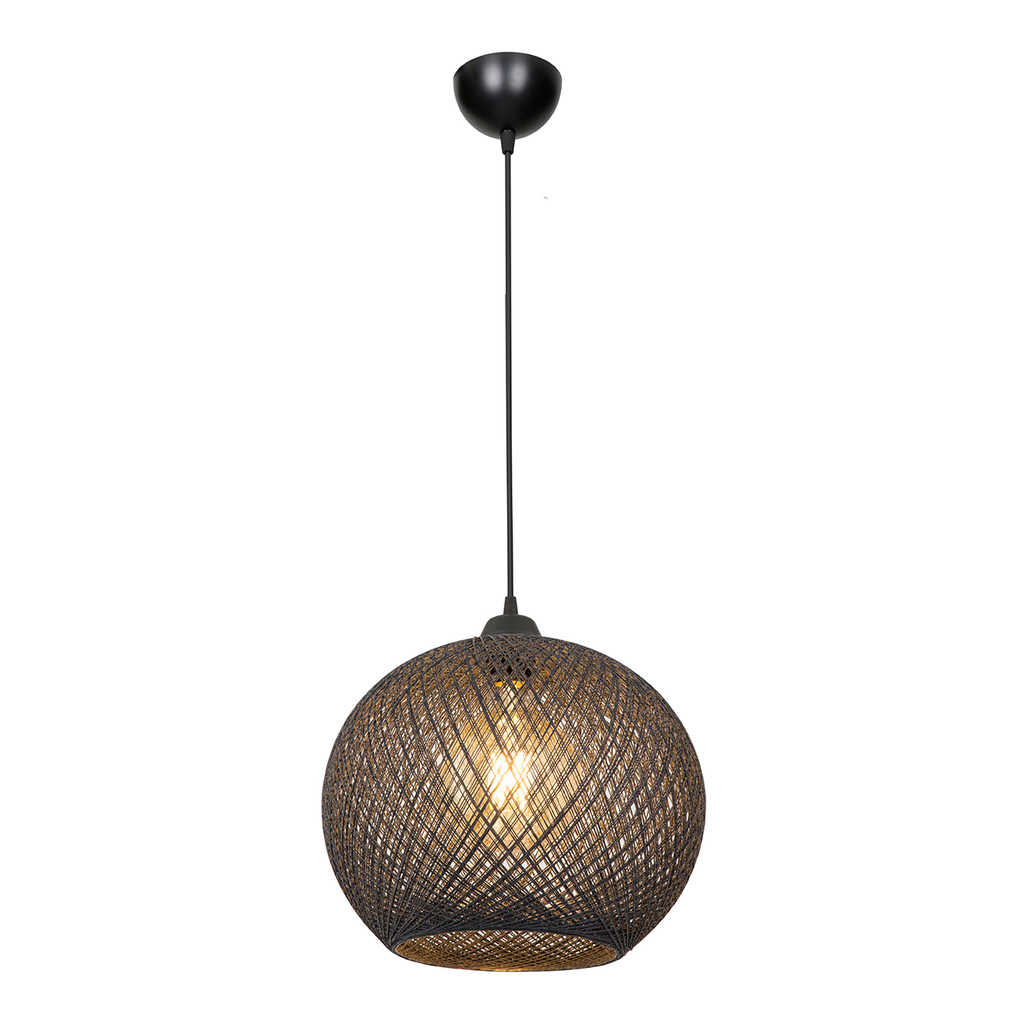 Závesné svietidlo YUMAK boho pletené sivé