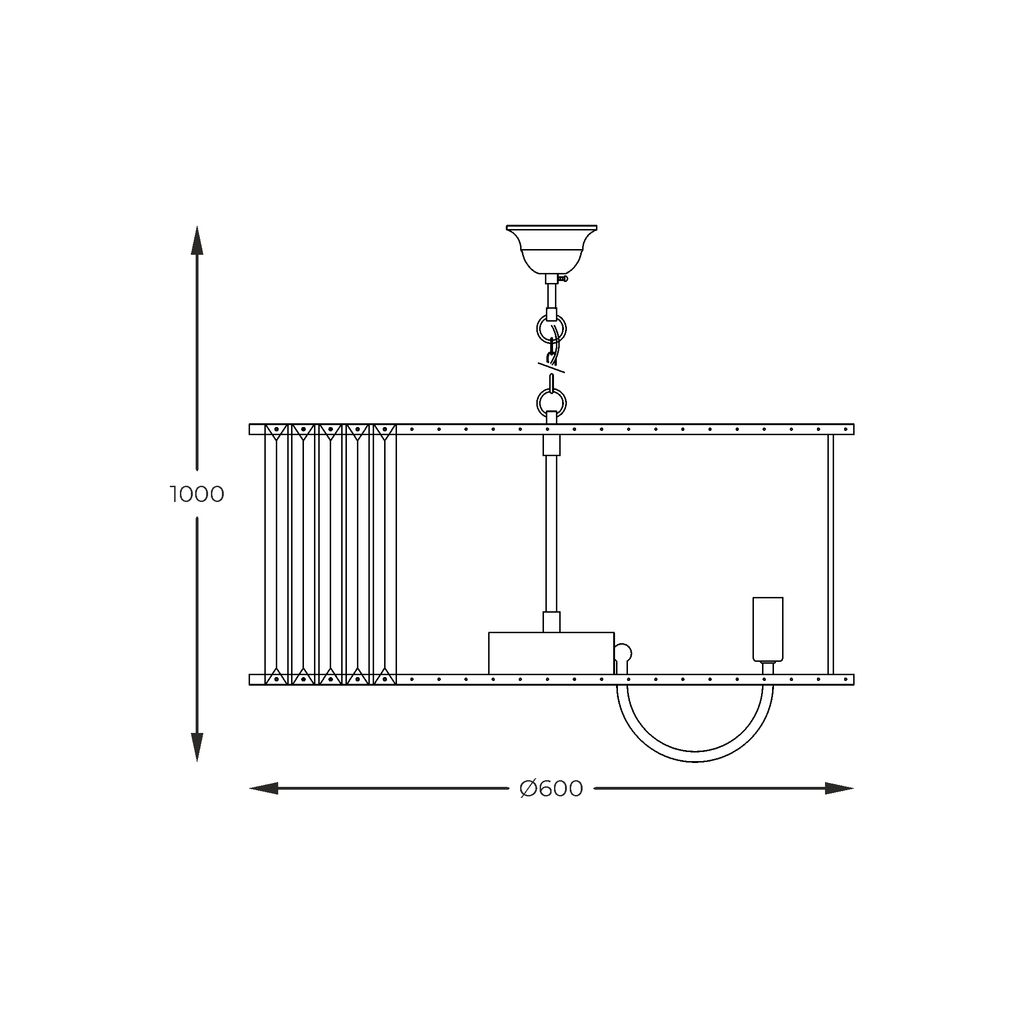 Závesné svietidlo PARIS glamour zlaté 60 cm