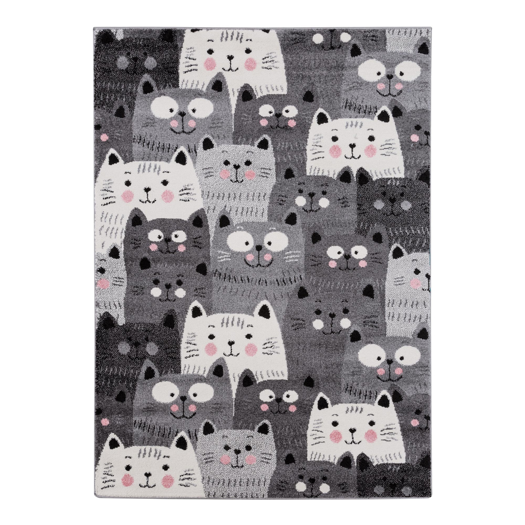 Sivý koberec, mačky HAPPY 120x170 cm