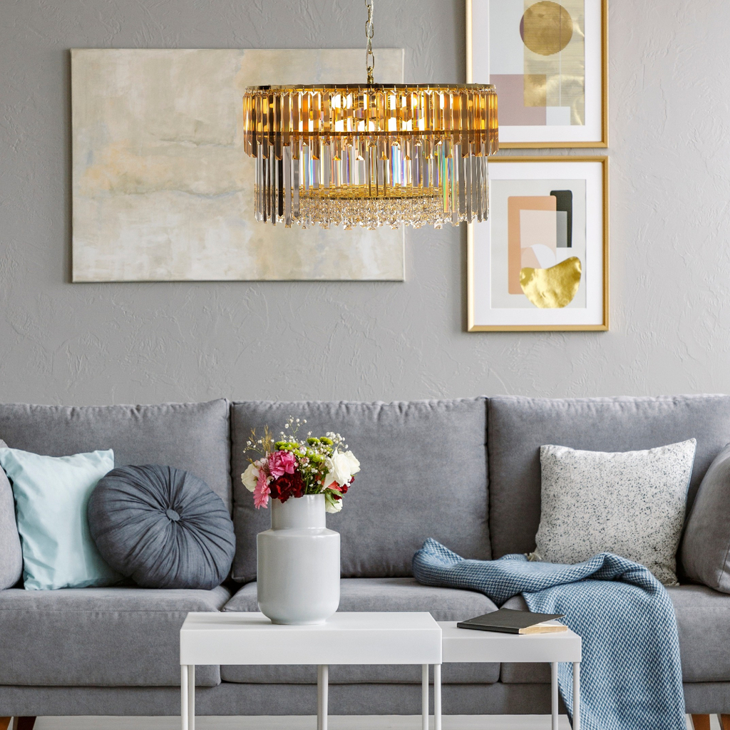 Závesné svietidlo CAMILLE glamour zlaté 60 cm