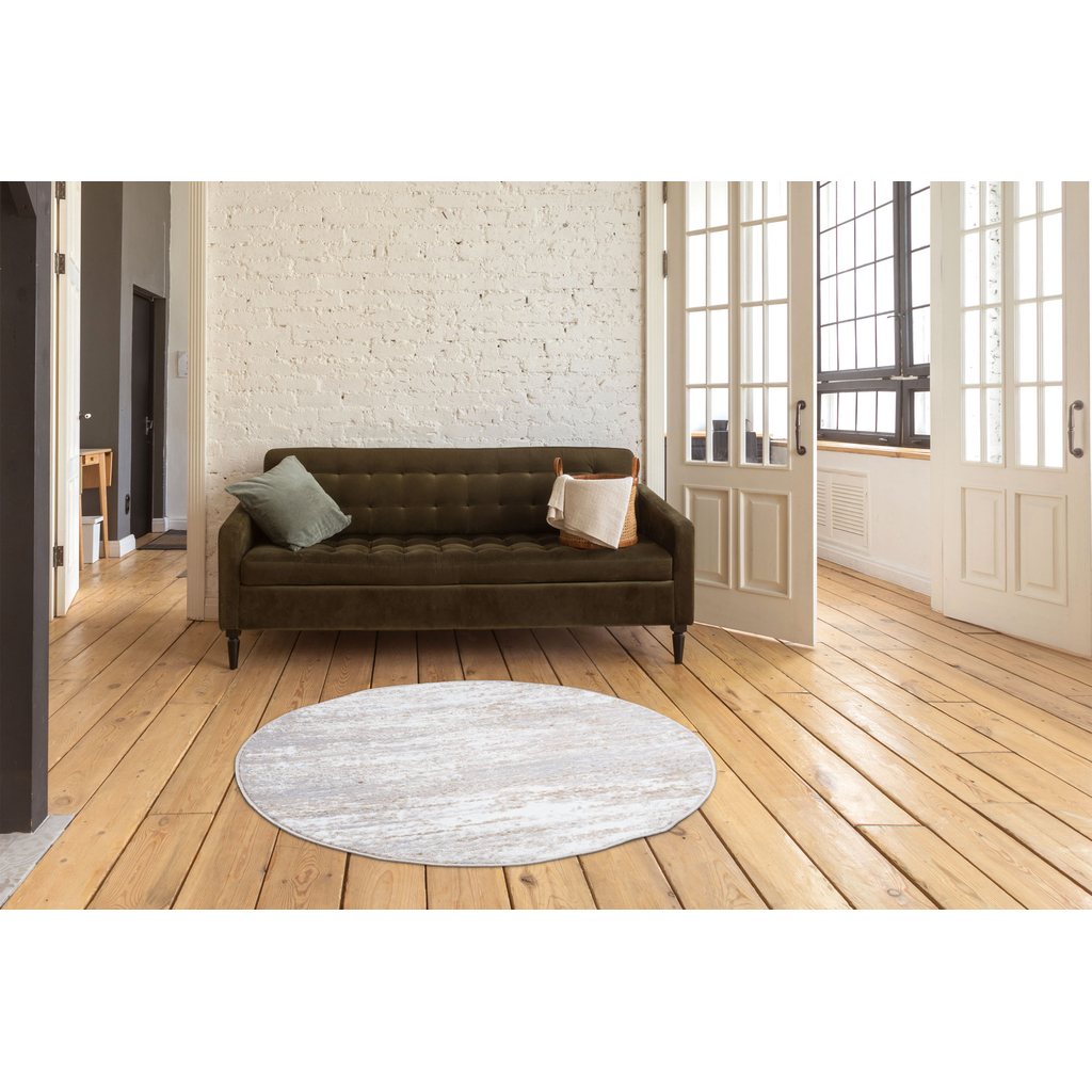 Okrúhly koberec SALSA s tieňovaným vzorom béžovej farby 100 cm