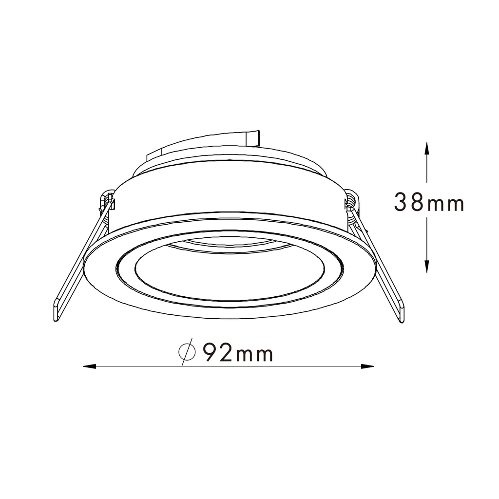 Vstavané bodové svietidlo čierne CHUCK DL ROUND
