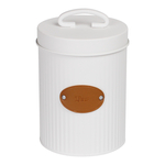 Kovová nádoba na čaj biela LINES 15 cm