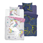 Detské obliečky so svietiacim efektom ružové FLUO JEDNOROŽEC 140x200 cm