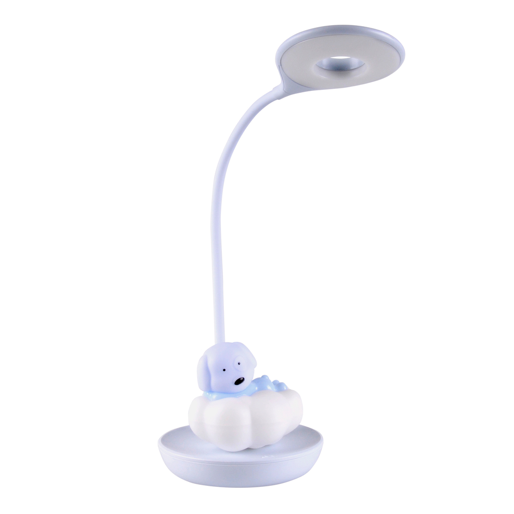 Detská stolná lampa LED USB PSÍK NA OBLÁČIKU