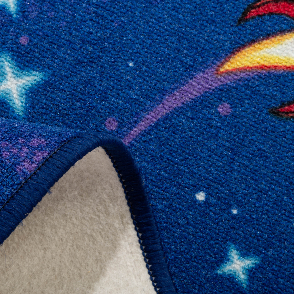 Detský koberec vesmír tmavomodrý GALAXY 80x150 cm