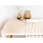 Obrus s pásikom béžovo-biely CADRE 110x160 cm