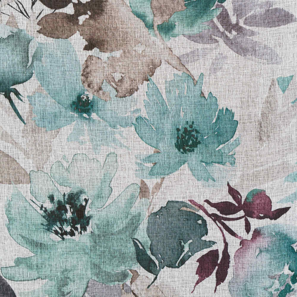 Záves na priechodkách bielo-tyrkysový GRETA 140x250 cm