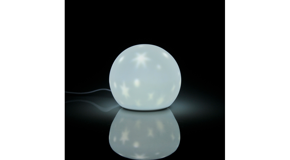Nočná silikónová lampa biela LED MOON