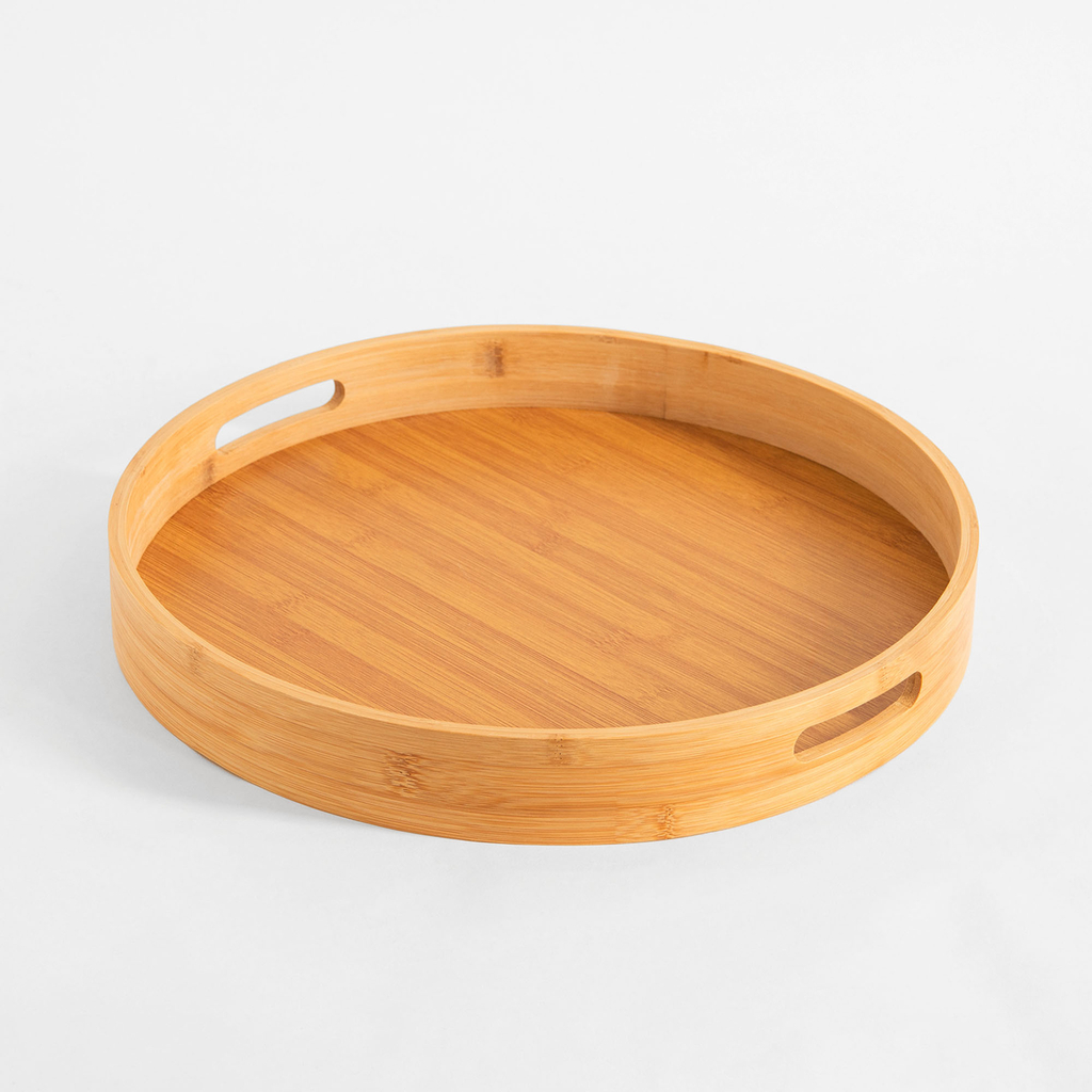 Okrúhly bambusový podnos 38 cm