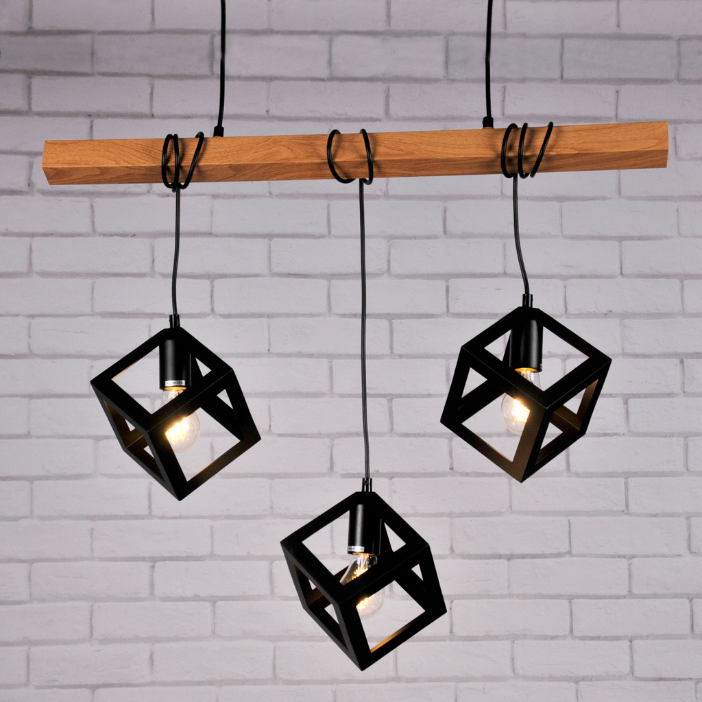 Visiaca lampa geometrická 3-bodová SWEDEN WOOD