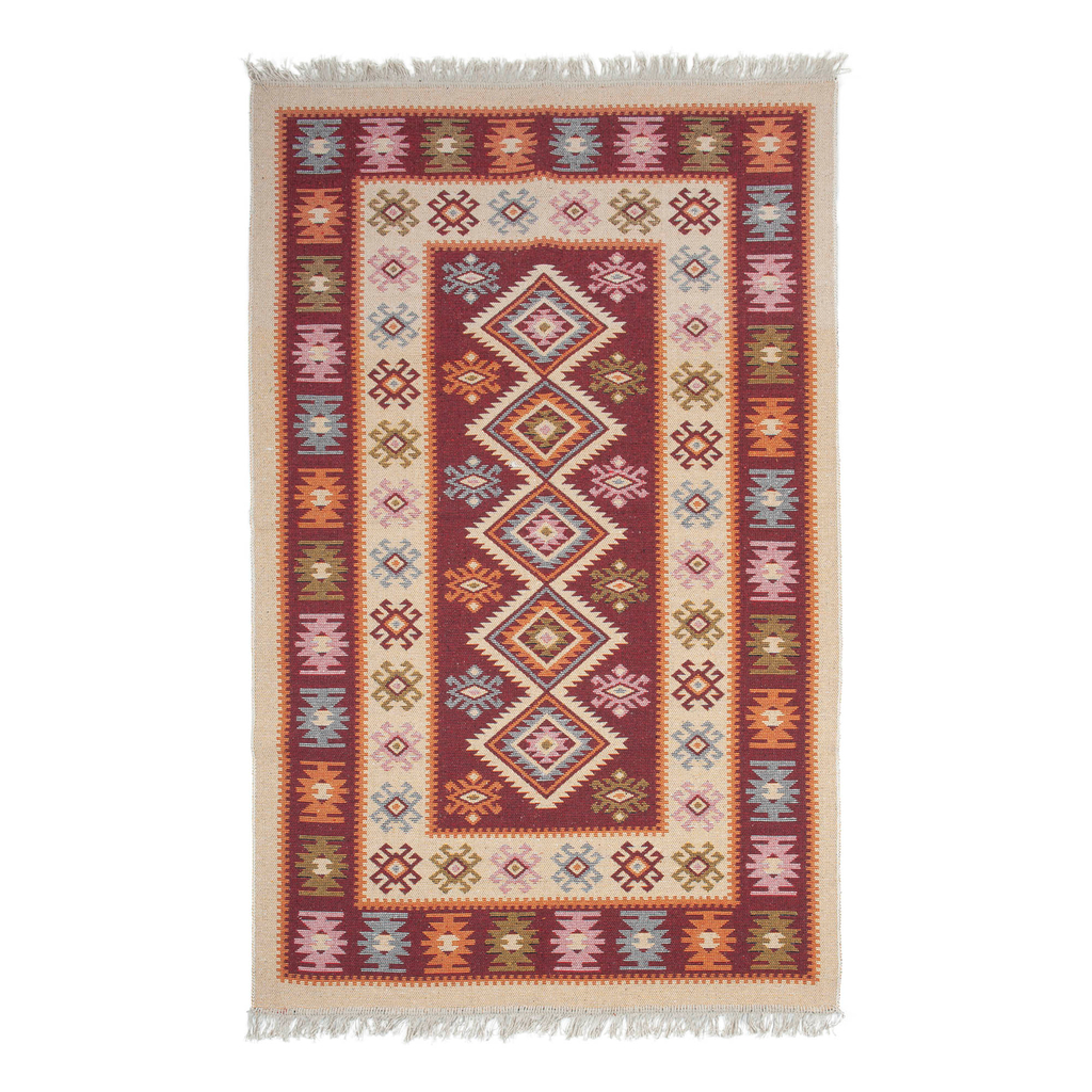 Koberec tmavočervený ALBORG KOSOŠTVORCE 120x180 cm