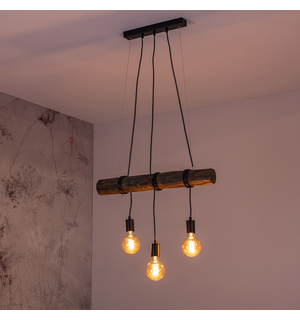 Rustikálna závesné svietidlo TRABO 3 orech