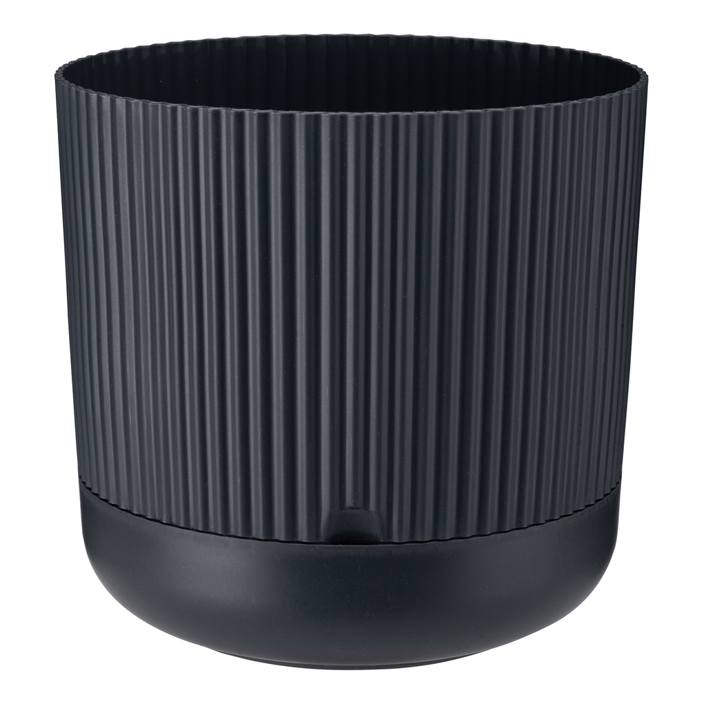 Plastový kvetináč s podstavcom NOSTALGIA 18 cm, antracitový