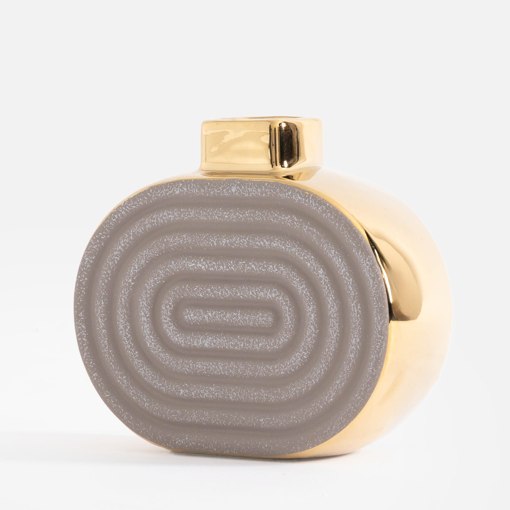 Váza glamour sivo-zlatá 15 cm