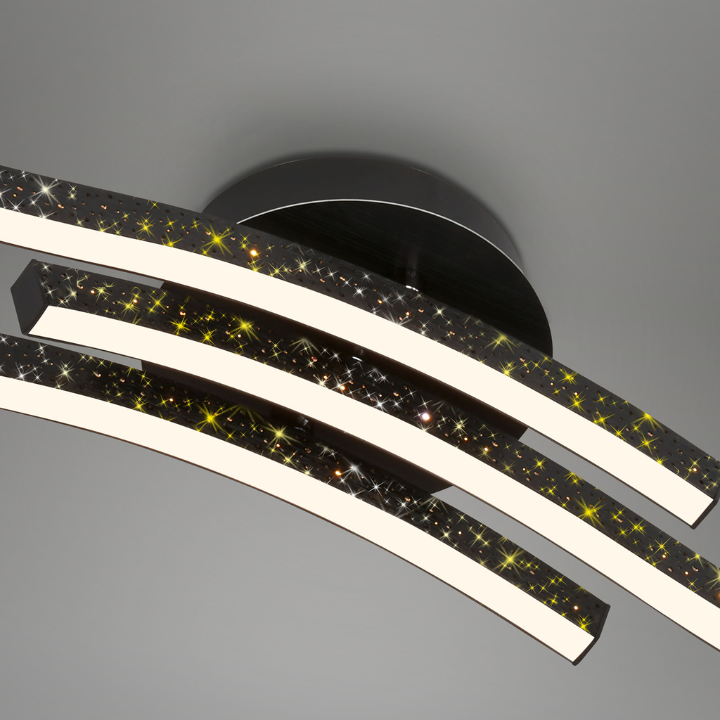 Stropná lampa LED trblietavá čierna REY 80,5 cm