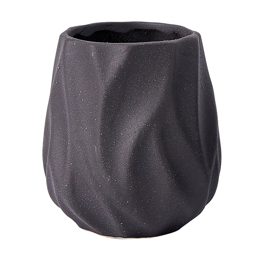 Kúpeľňový pohár vyrobený z keramiky čiernej farby 10 cm slza