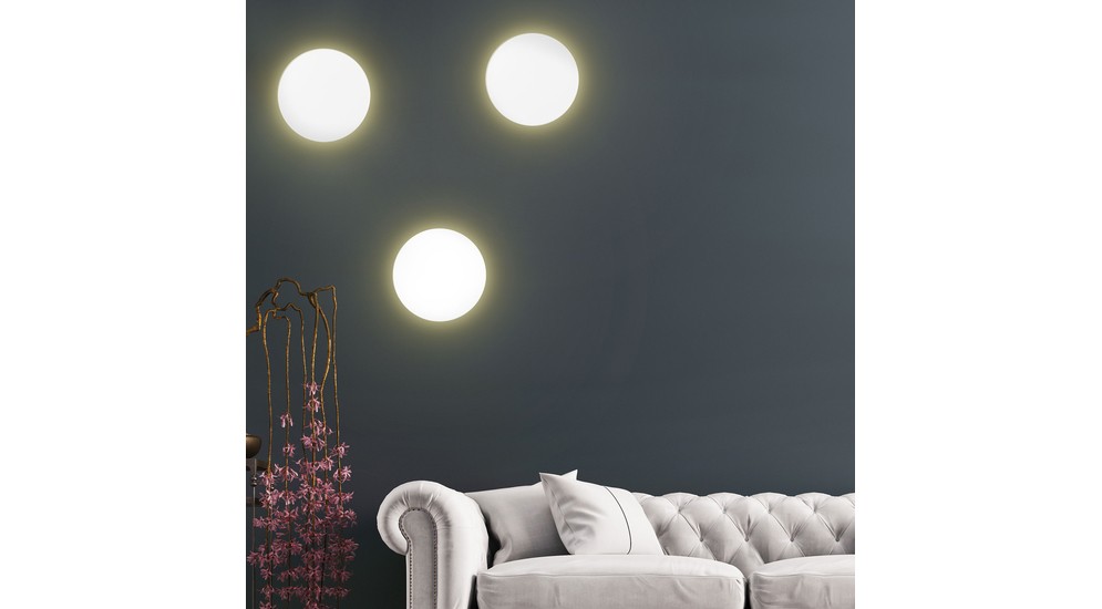 Nástenné svietidlo minimalistické okrúhle biele LUNA NEW 30 cm