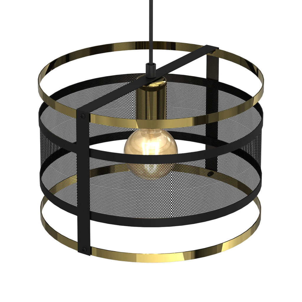 Čierno-zlatá závesná lampa RIM