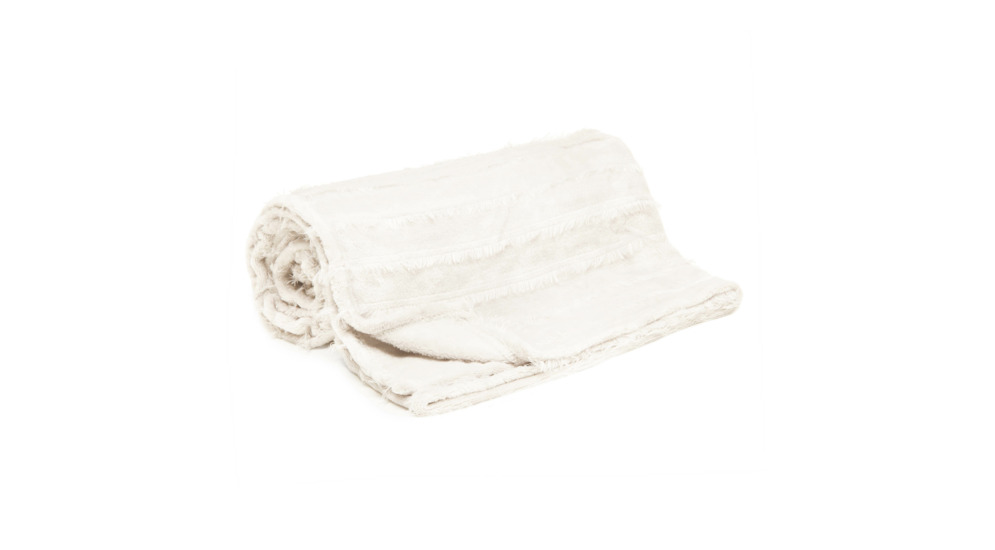 Krémová deka so strapcami ASHA 130x160 cm