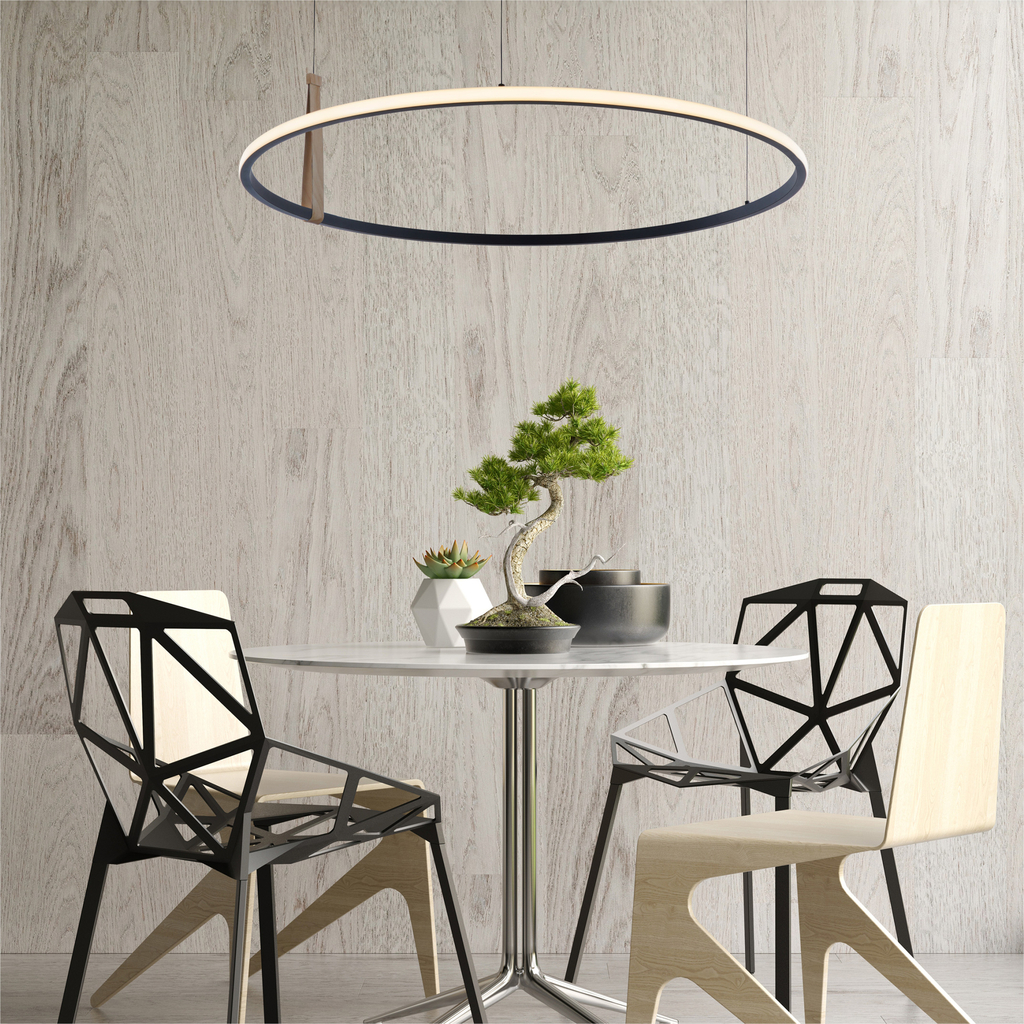 Závesné svietidlo LED CLAUD s čiernym krúžkom