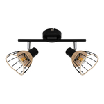 Čierne ratanové 2-bodové svietidlo GENT