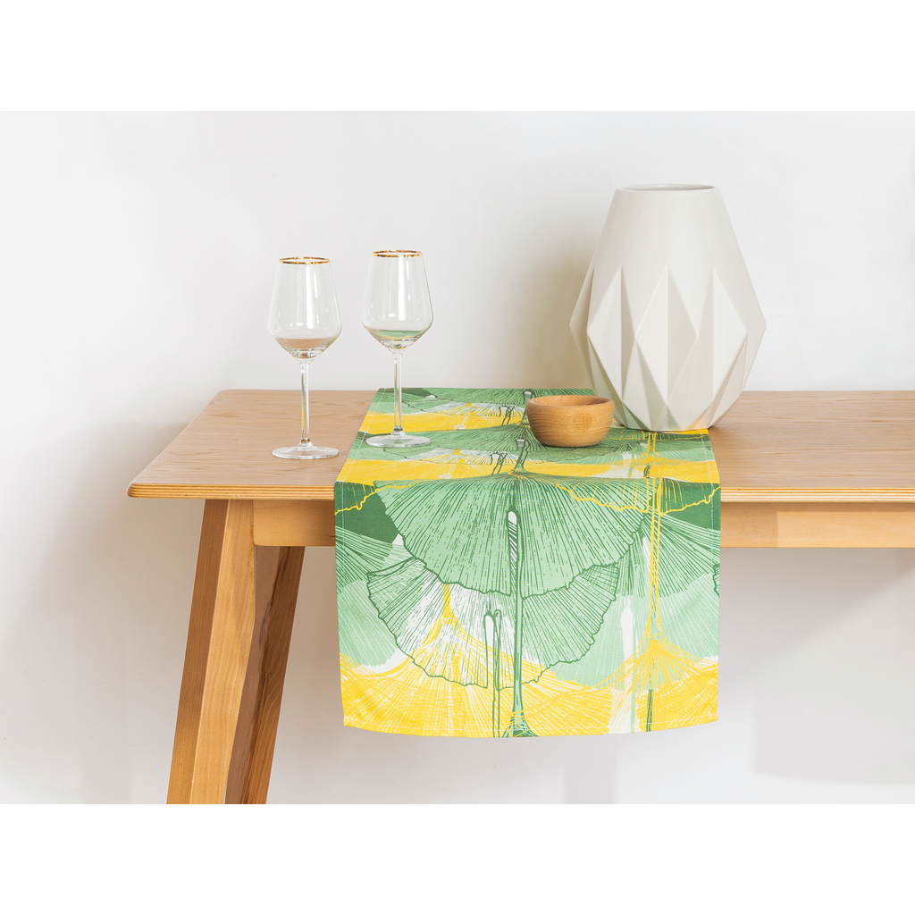 Obrus zeleno-žltý GINKGO 40x120 cm