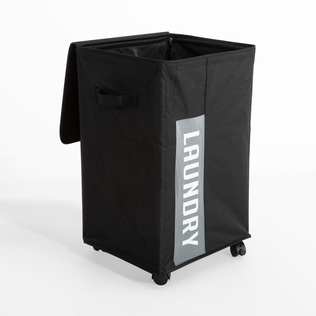 Kôš na bielizeň s vekom na kolieskach 40x33x60 cm