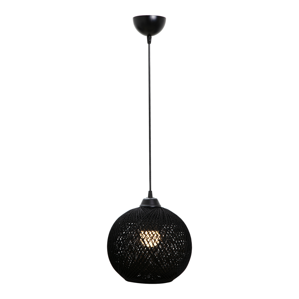 Závesné svietidlo YUMAK boho pletené čierne