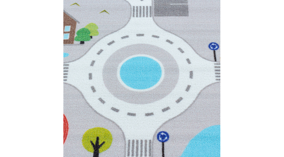Detský koberec PLAY mesto sivý 120x170 cm