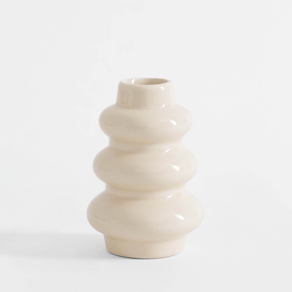 Váza snehuliak v béžovej farbe 12 cm