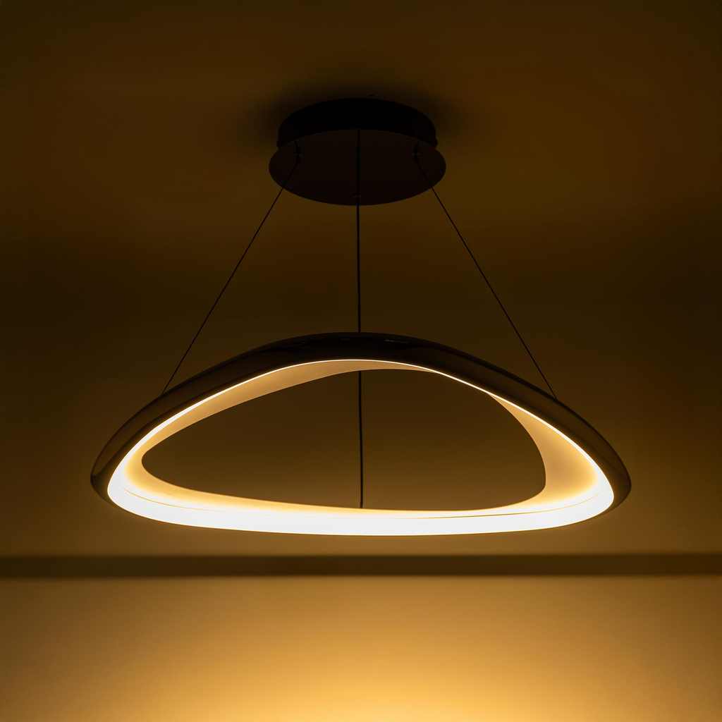 LED luster na lanku GETAFE chróm čierna 65 cm