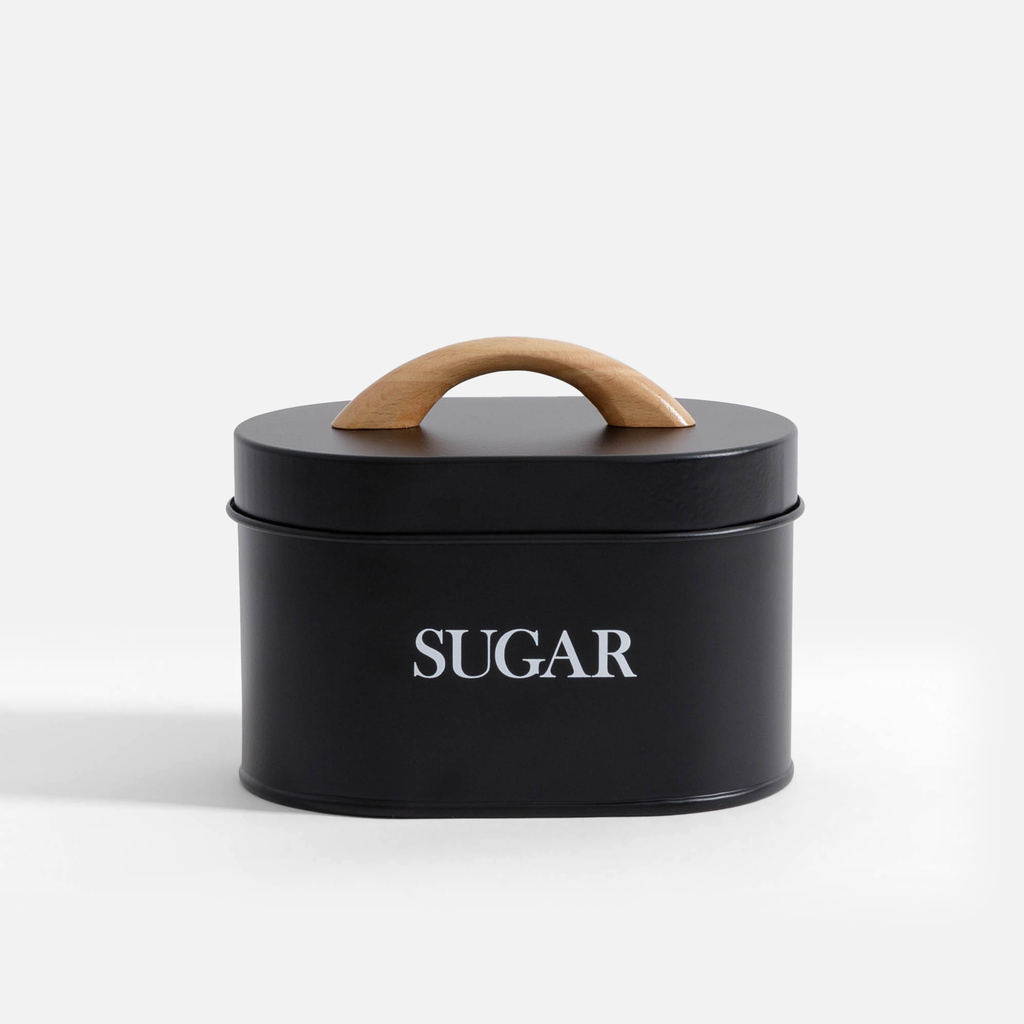 Kuchynská nádoba na cukor čierna 15 cm