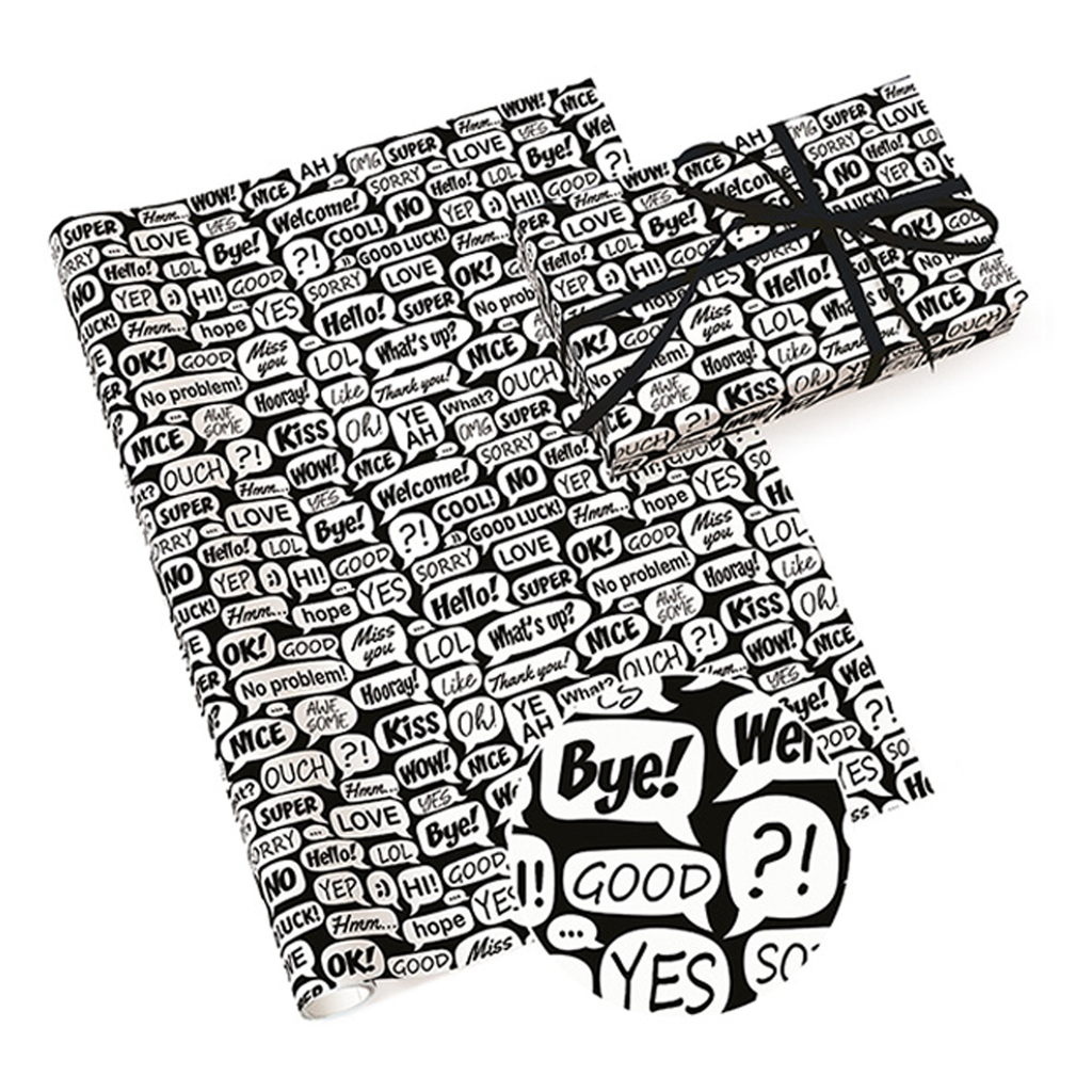 Darčekový papier čiernobiely NEUTRAL MIX 70x200 cm