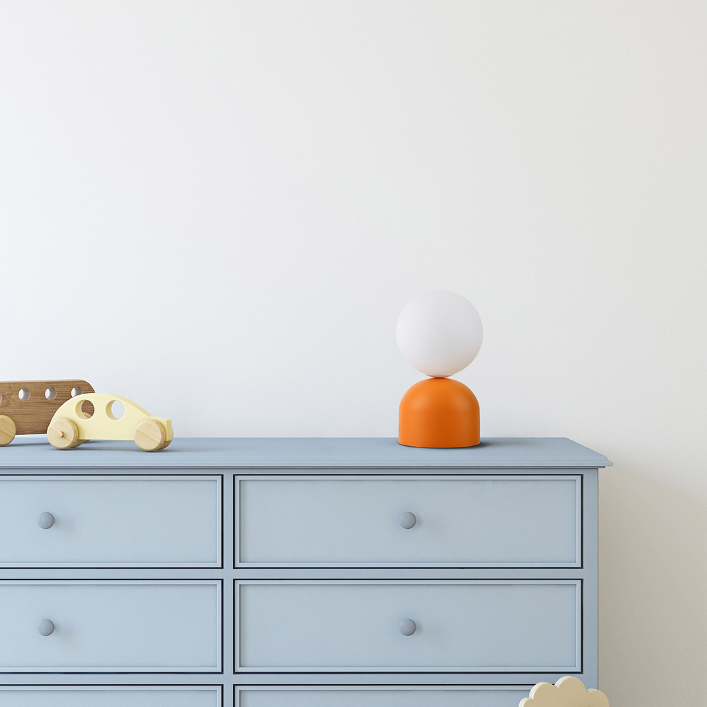Stolná lampa s oranžovým podstavcom MIKI