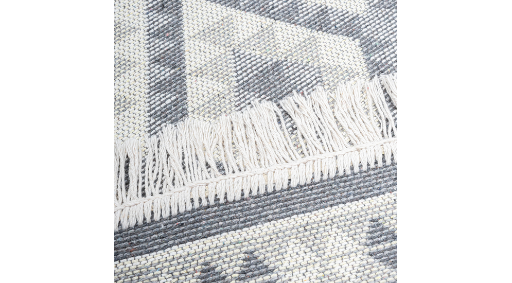 Obojstranný koberec sivý s kosoštvorcami ALBORG 70x140 cm