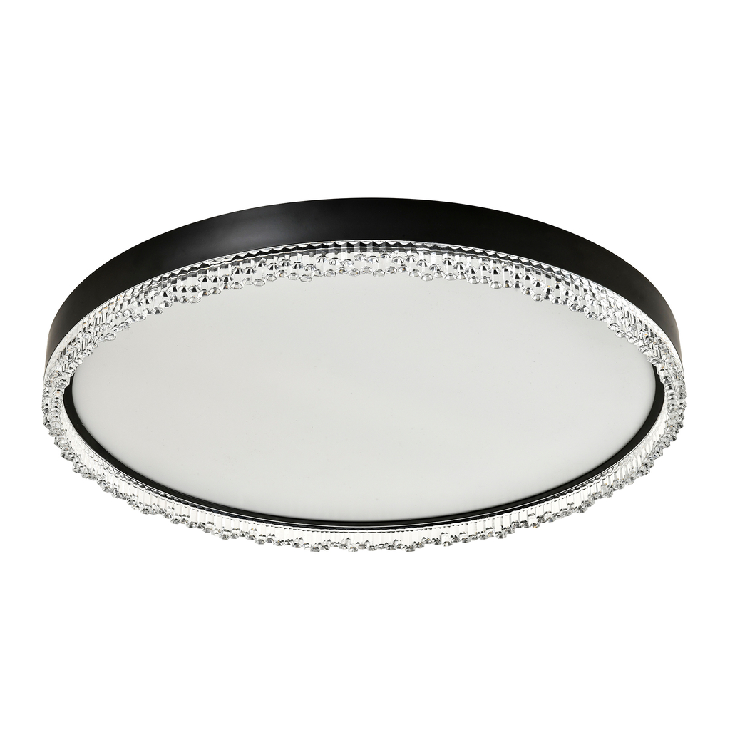 Kruhový LED plafón REGI čierny 60 cm