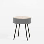 Okrúhly konferenčný stolík sivý 40,5x47,5 cm