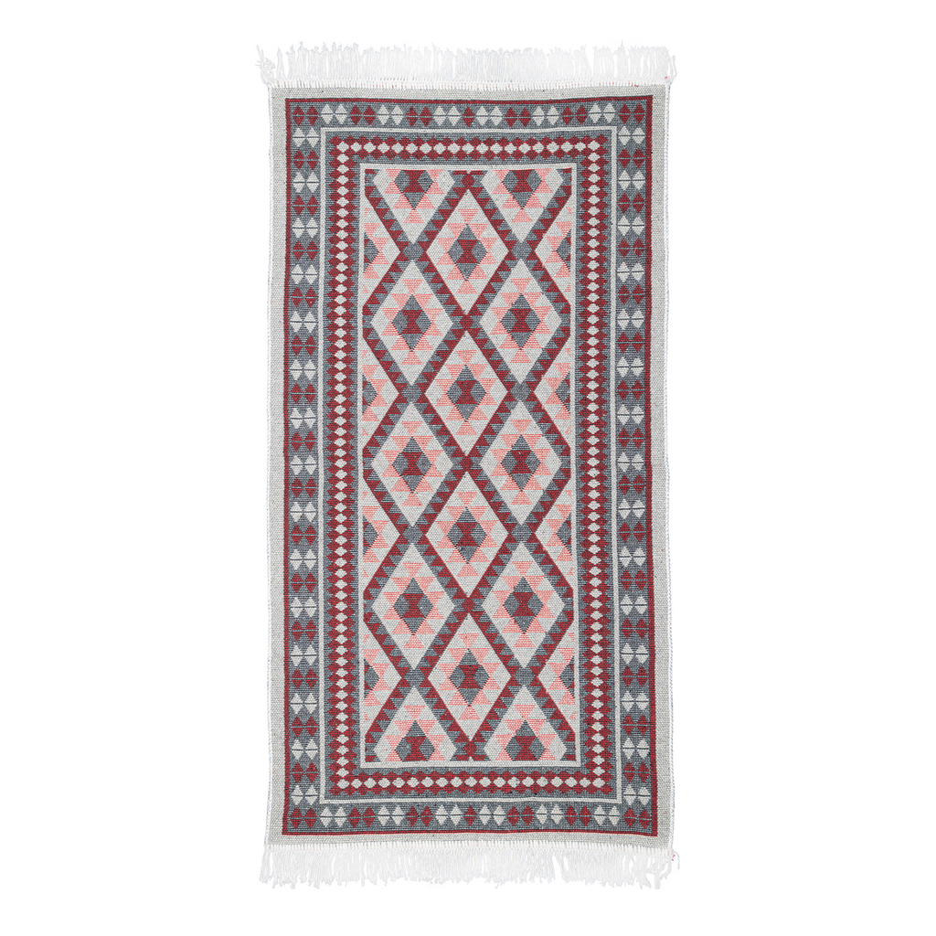 Obojstranný koberec tmavočervený s kosoštvorcami ALBORG 70x140 cm