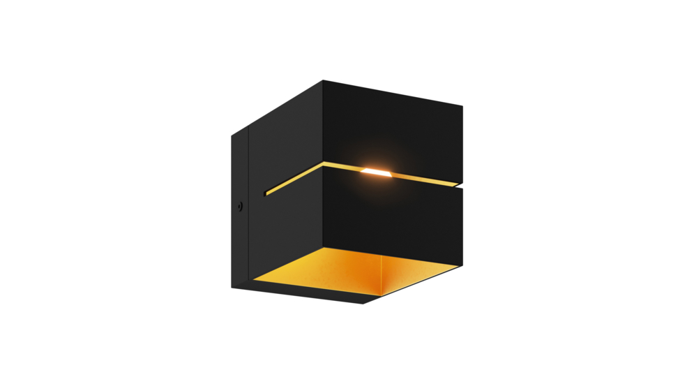 Čierne minimalistické nástenné svietidlo kocka TRANSFER WL 2