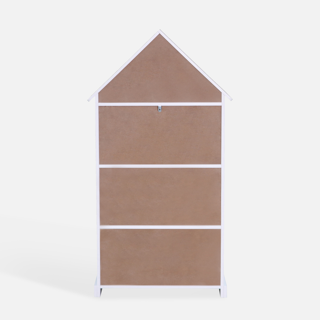 Knižnica v tvare domčeka FALIANO bielo-modrý