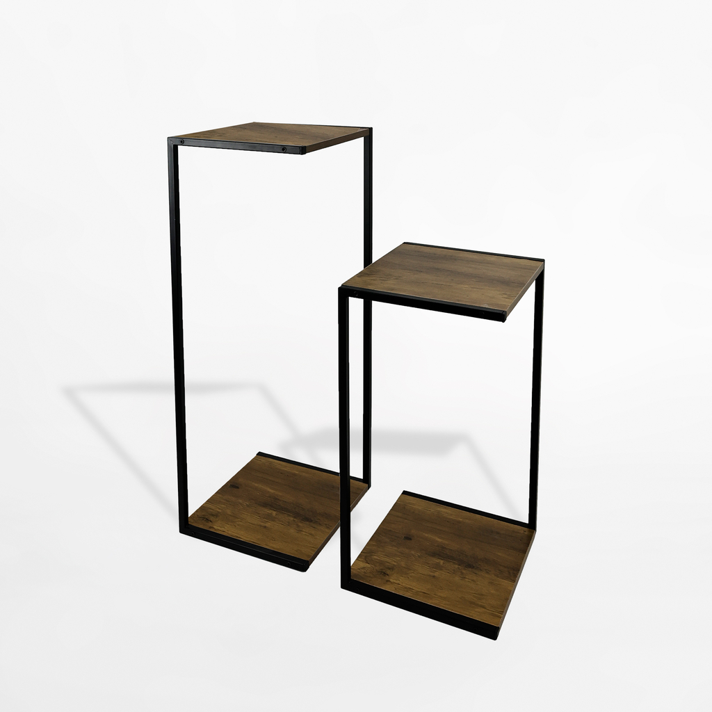 Súprava 2 čiernych stojanov na kvety